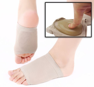 Slip-on cushioned arch sleeve for plantar fasciitis relief
